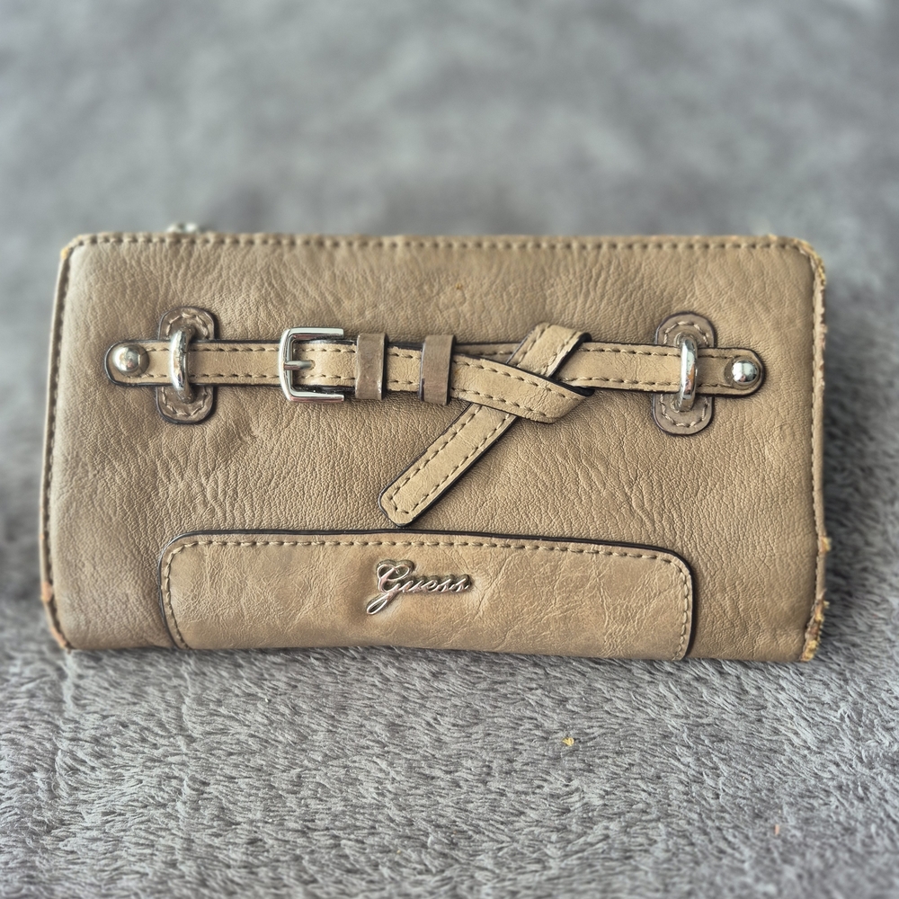 Guess Brown Women's Wallet with Buckle Detail
